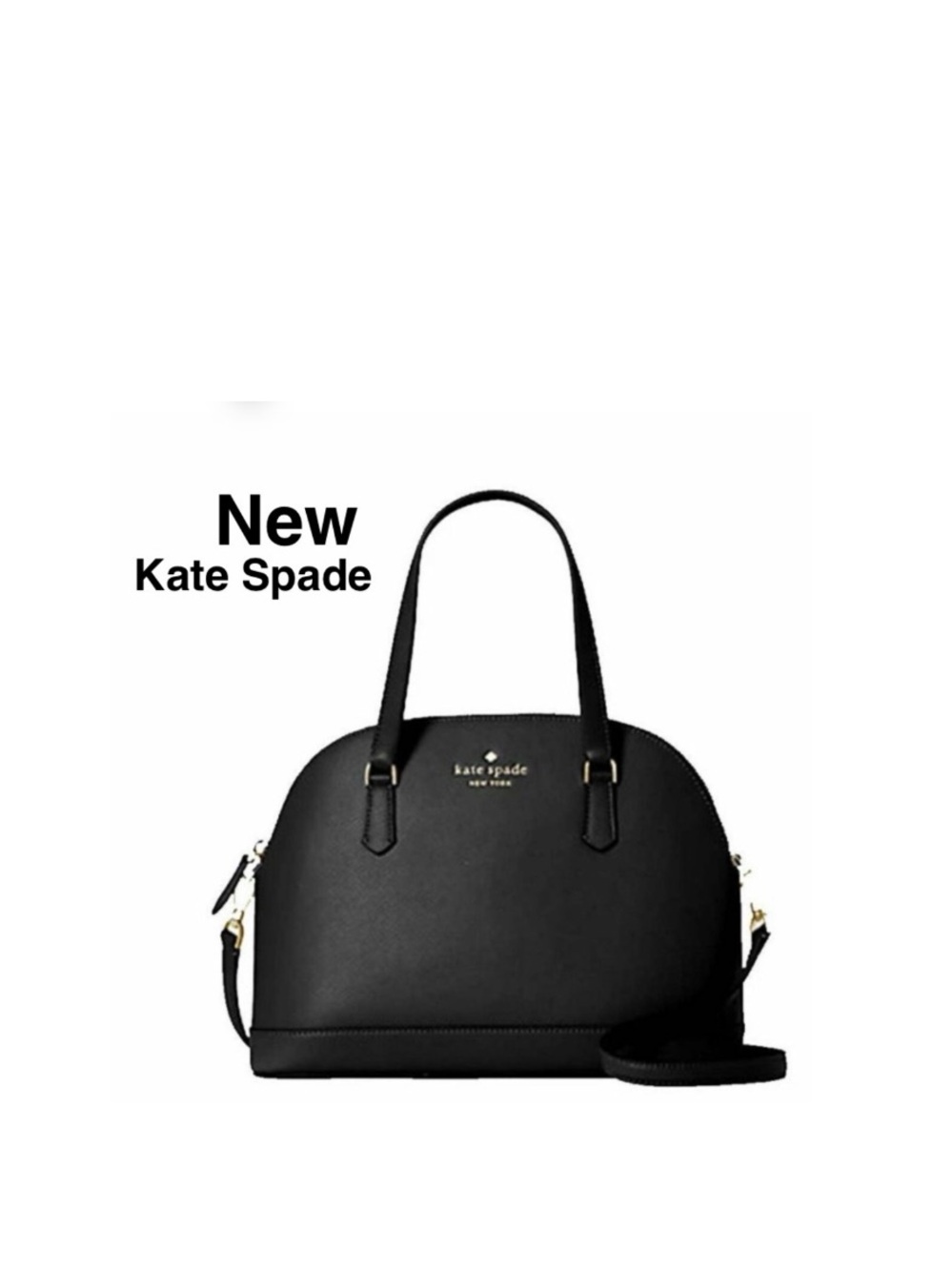 New Kate Spade New York Medium Dome Satchel Saffiano Leather Black with tags⭐️⭐️